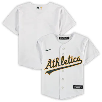 preschool nike white oakland athletics home replica team je